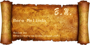 Bere Melinda névjegykártya